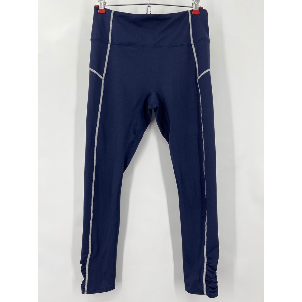 FP Movement Free People Navy Blue Ruched Ankle Athletic Leggings Womens Medium